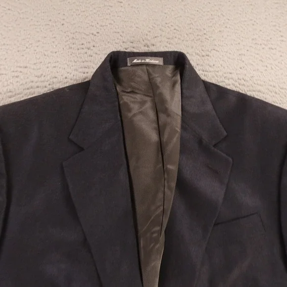 VTG Sharkskin Jacket M MT Gray Silk Wool Blazer Sport Coat Oscar de la Renta 40L